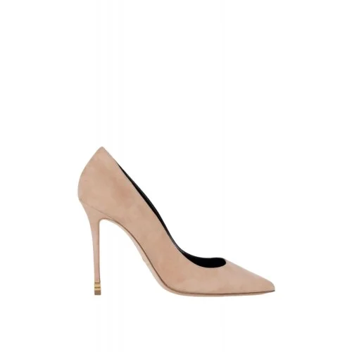 Pantofi  ELISABETTA FRANCHI, Logo Suede Décolleté Étoile, Beige