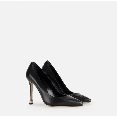 Pantofi ELISABETTA FRANCHI, Nappa leather pumps with toecap Étoile, Negru