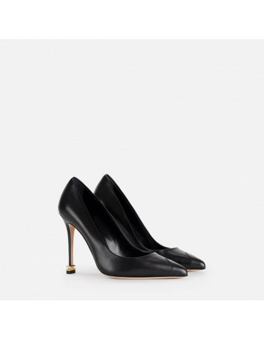 Pantofi ELISABETTA FRANCHI, Nappa leather pumps with toecap Étoile, Negru - SA21L30EC110
