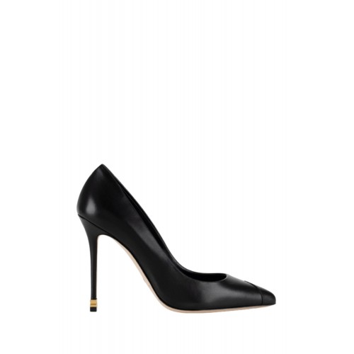 Pantofi ELISABETTA FRANCHI, Nappa leather pumps with toecap Étoile, Negru