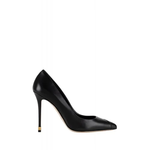 Pantofi ELISABETTA FRANCHI, Nappa leather pumps with toecap Étoile, Negru