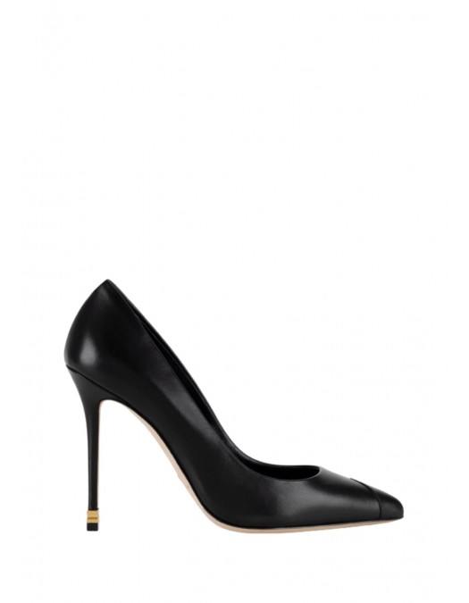 Pantofi ELISABETTA FRANCHI, Nappa leather pumps with toecap Étoile, Negru - SA21L30EC110