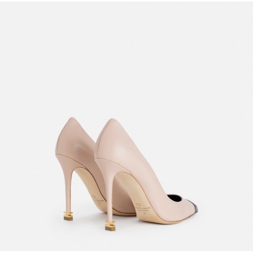 Pantofi ELISABETTA FRANCHI, Nappa leather pumps with toecap Étoile, Nude