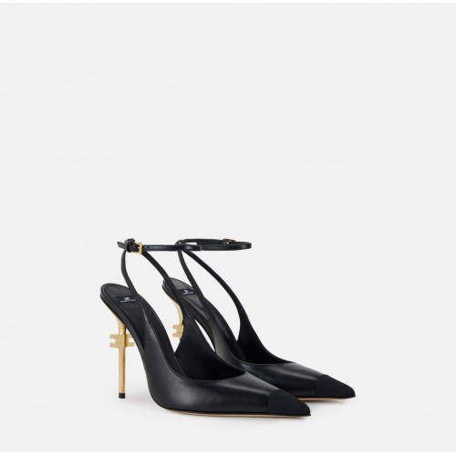 Pantofi ELISABETTA FRANCHI, Gold Heel, Decupati, Negru