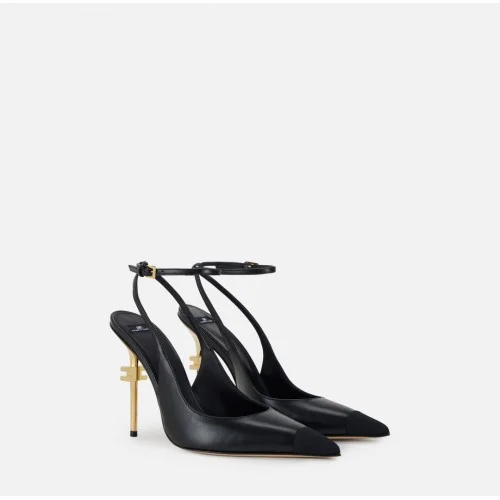 Pantofi ELISABETTA FRANCHI, Gold Heel, Decupati, Negru