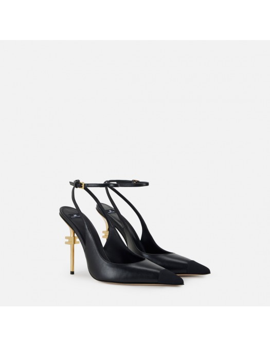 Pantofi ELISABETTA FRANCHI, Gold Heel, Decupati, Negru - SA73B50EC110