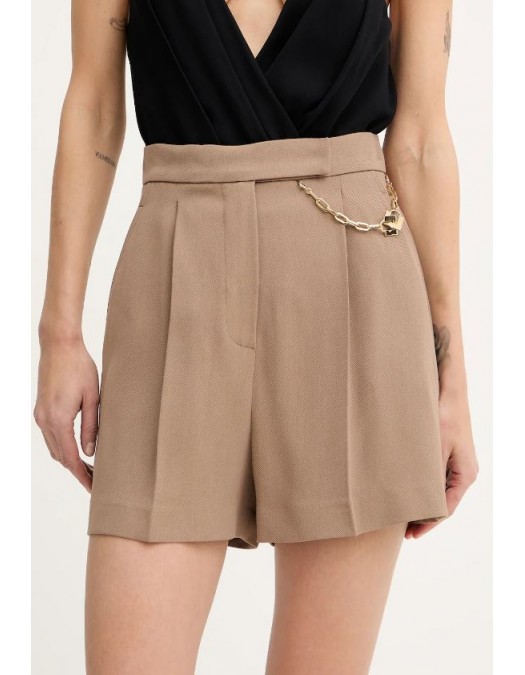 PANTALONI SCURTI ELISABETTA FRANCHI, Lant atasat, Slim Fit, Beige - SH00561E2229