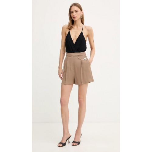 PANTALONI SCURTI ELISABETTA FRANCHI, Lant atasat, Slim Fit, Beige