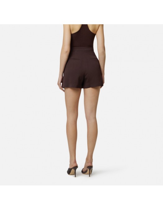 PANTALONI SCURTI ELISABETTA FRANCHI, Lant atasat, Slim Fit, Maro - SH00561E2644