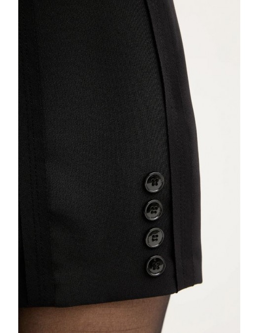 PANTALONI SCURTI ELISABETTA FRANCHI, Logo auriu, Slim Fit, Negru - SH00761E2110