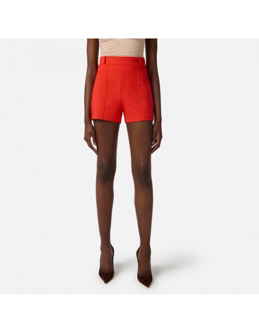 PANTALONI SCURTI ELISABETTA FRANCHI, Logo auriu, Slim Fit, Orange - SH00761E2H85