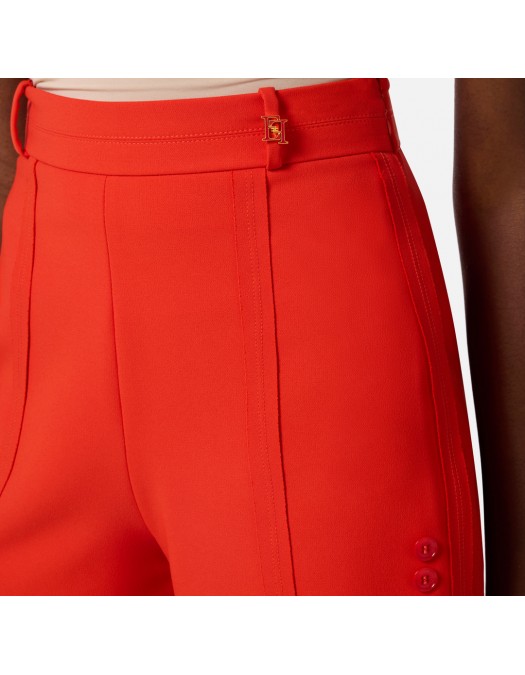 PANTALONI SCURTI ELISABETTA FRANCHI, Logo auriu, Slim Fit, Orange - SH00761E2H85