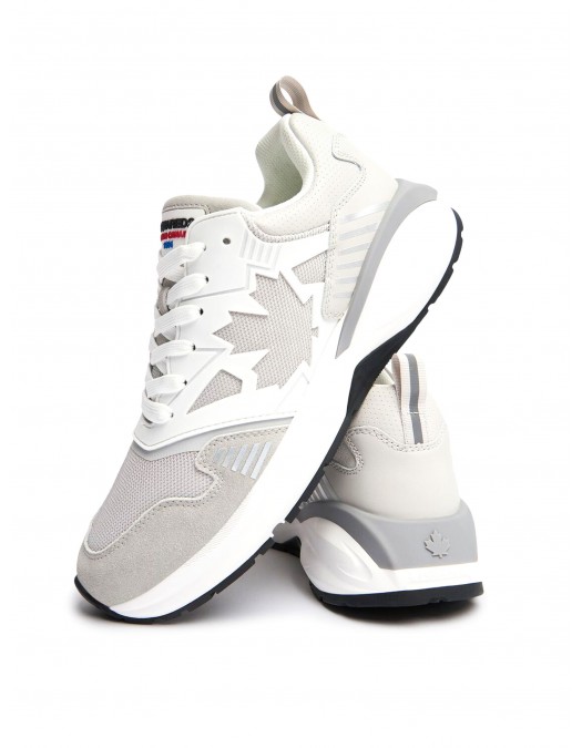 Sneakers DSQUARED2, Dash Print, Grey, Red Leaf Insert, Men - SNM037608107972M1822 Sneakers DSQUARED2, Dash Print, Grey, Red Leaf Insert, Men - SNM037608107972M1822