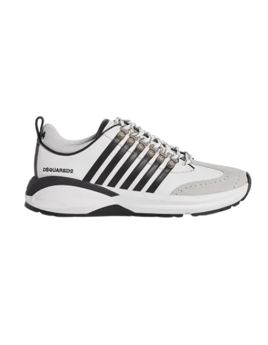 Sneakers DSQUARED2, Dash Print, White-Black