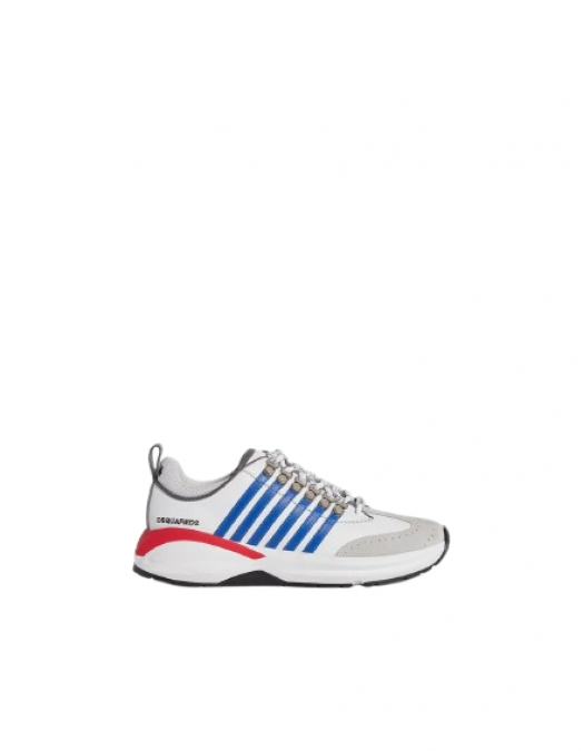 Sneakers DSQUARED2, Dash Print, White/Blue - SNM037701507697M1424