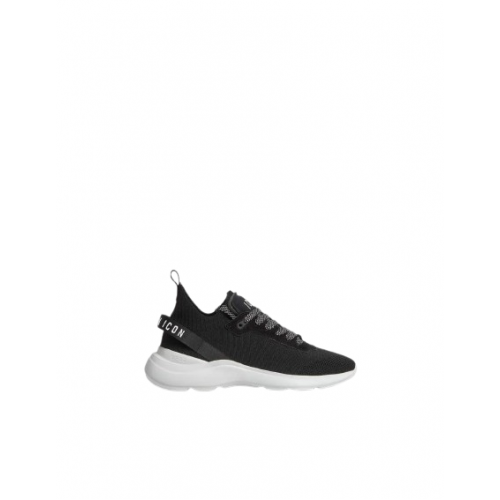 Sneakers DSQUARED2, Icon Fly Design, White Details, Logo Insert, Black Sneakers DSQUARED2, Icon Fly Design, White Details, Logo Insert, Black
