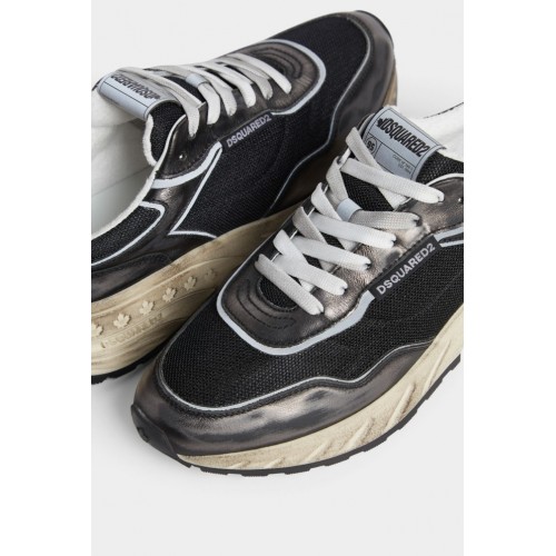 SNEAKERS DSQUARED2, Sprinter Sneakers, Laminated Metallic Dark Grey