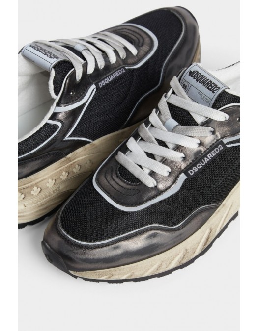 SNEAKERS DSQUARED2, Sprinter Sneakers, Laminated Metallic Dark Grey - SNM0401347081852119