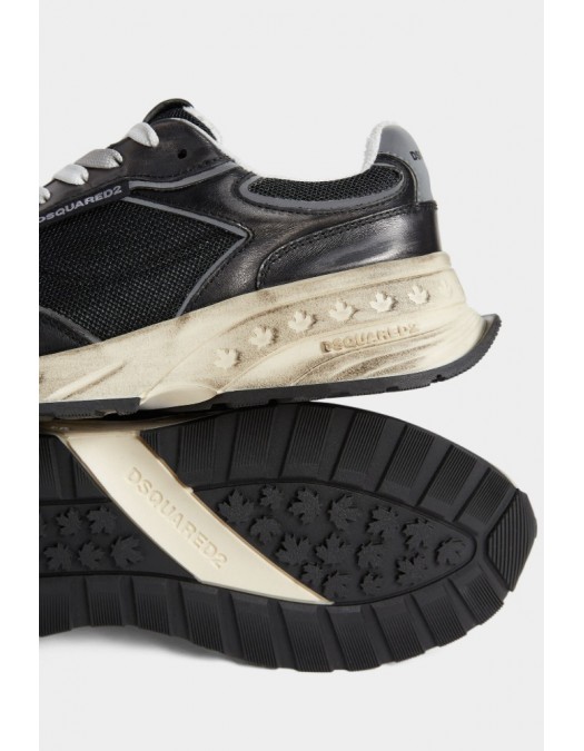 SNEAKERS DSQUARED2, Sprinter Sneakers, Laminated Metallic Dark Grey - SNM0401347081852119