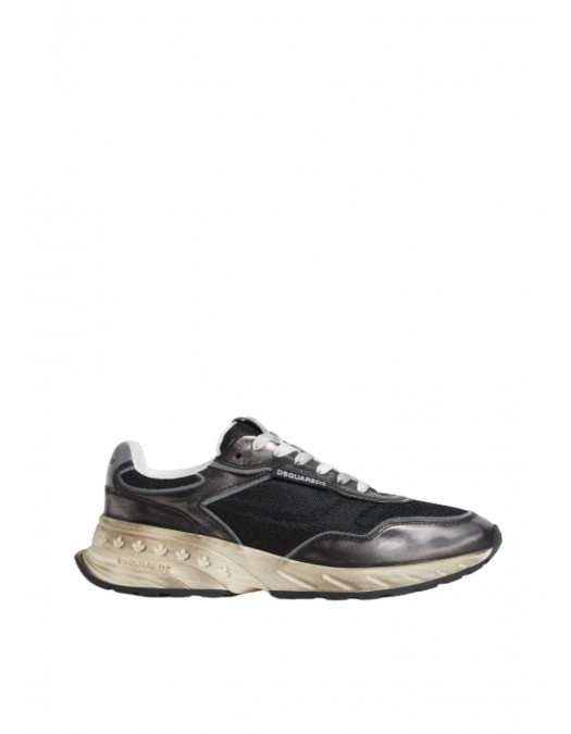 SNEAKERS DSQUARED2, Sprinter Sneakers, Laminated Metallic Dark Grey - SNM0401347081852119