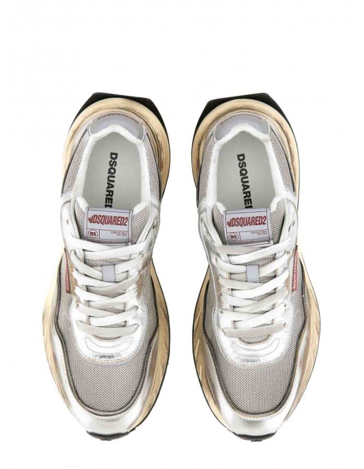 SNEAKERS DSQUARED2, Sprinter Sneakers, Laminated, Metallic Grey - SNM0401347081852137