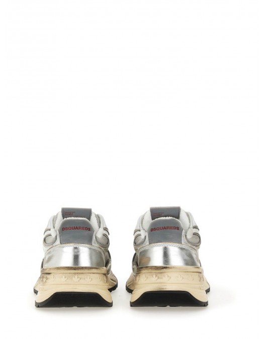 SNEAKERS DSQUARED2, Sprinter Sneakers, Laminated, Metallic Grey - SNM0401347081852137