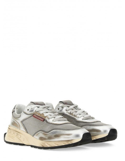 SNEAKERS DSQUARED2, Sprinter Sneakers, Laminated, Metallic Grey - SNM0401347081852137