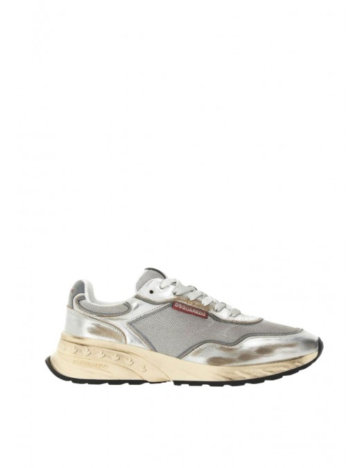 SNEAKERS DSQUARED2, Sprinter Sneakers, Laminated, Metallic Grey - SNM0401347081852137