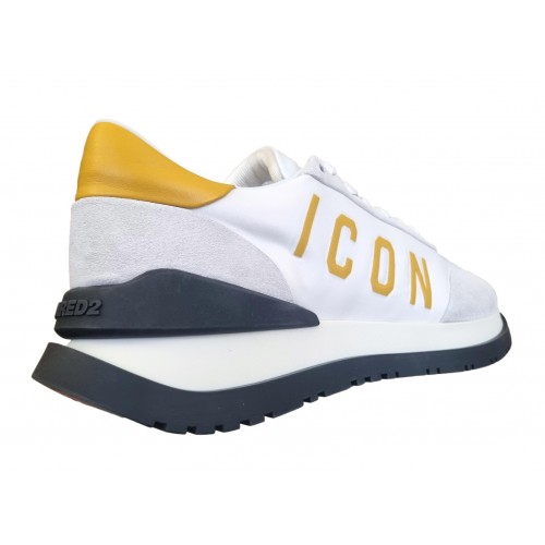 Sneakers DSQUARED2, Icon, Bianco-Giallo Sneakers DSQUARED2, Icon, Bianco-Giallo