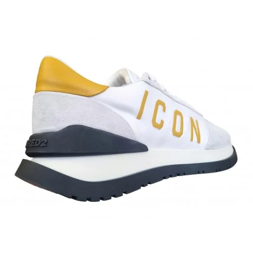 Sneakers DSQUARED2, Icon, Bianco-Giallo