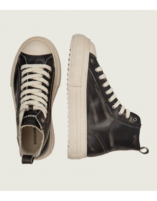 Sneakers DSQUARED2, Leather sneakers BERLIN, Dark