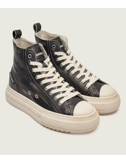 Sneakers DSQUARED2, Leather sneakers BERLIN, Dark