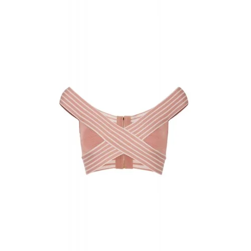 TOP ELISABETTA FRANCHI, Bretele incrucisate, Alb/Orange