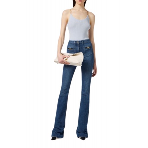 TOP ELISABETTA FRANCHI, Knit top with a slim fit TOP ELISABETTA FRANCHI, Knit top with a slim fit