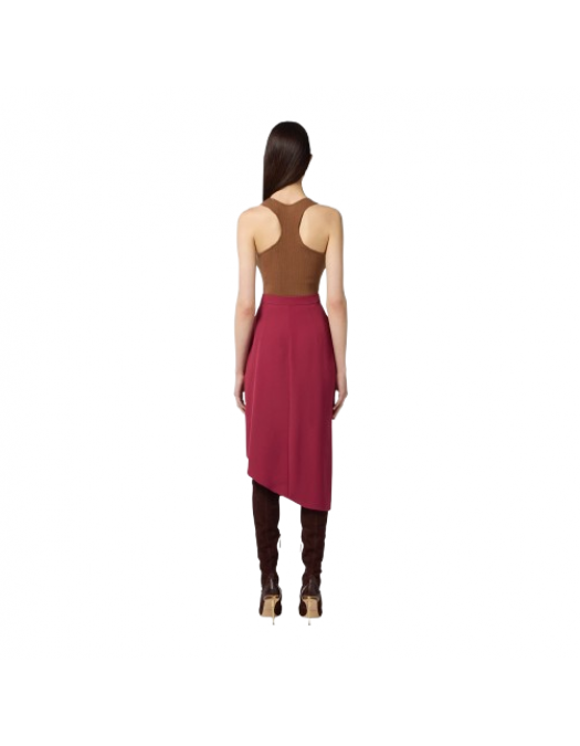 TOP ELISABETTA FRANCHI,Top in ribbed knit fabric with breast pocket, Brown - TK53B56E2EC1 TOP ELISABETTA FRANCHI,Top in ribbed knit fabric with breast pocket, Brown - TK53B56E2EC1