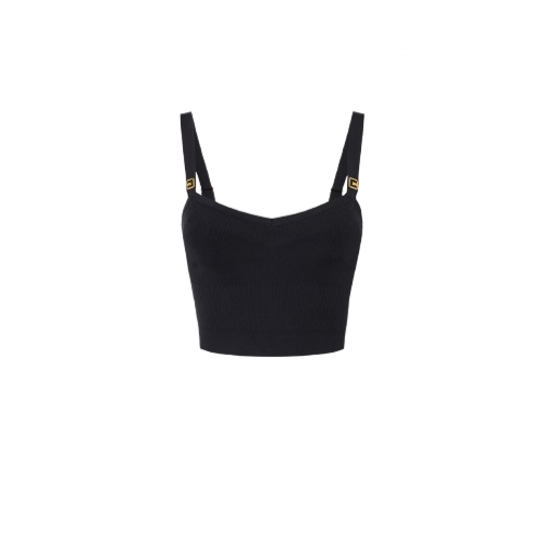 TOP ELISABETTA FRANCHI,Knit top with logo details TOP ELISABETTA FRANCHI,Knit top with logo details