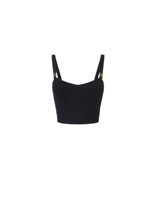 TOP ELISABETTA FRANCHI,Knit top with logo details - TK61S56E2110 TOP ELISABETTA FRANCHI,Knit top with logo details - TK61S56E2110