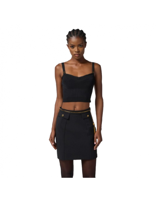 TOP ELISABETTA FRANCHI,Knit top with logo details - TK61S56E2110 TOP ELISABETTA FRANCHI,Knit top with logo details - TK61S56E2110