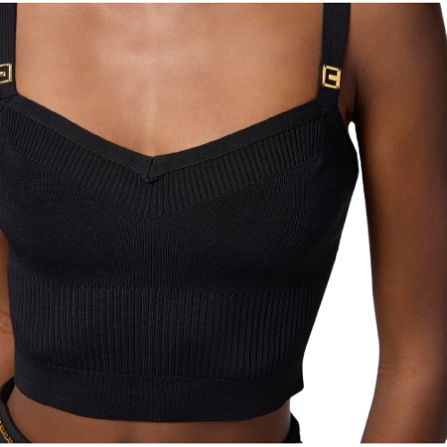 TOP ELISABETTA FRANCHI,Knit top with logo details TOP ELISABETTA FRANCHI,Knit top with logo details