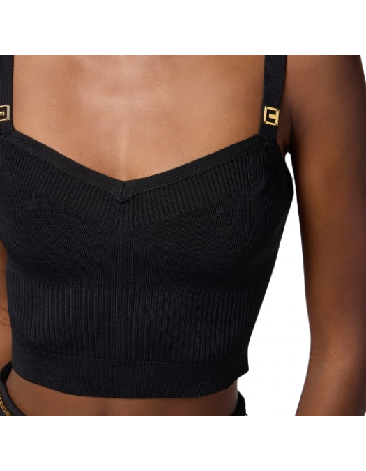 TOP ELISABETTA FRANCHI,Knit top with logo details - TK61S56E2110 TOP ELISABETTA FRANCHI,Knit top with logo details - TK61S56E2110