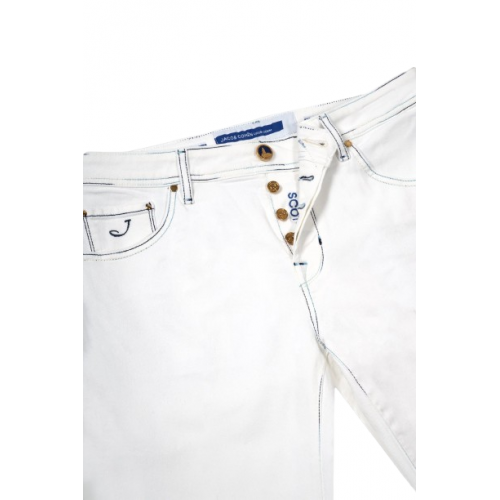 JEANS JACOB COHEN, White denim scott jeans blue stitch JEANS JACOB COHEN, White denim scott jeans blue stitch