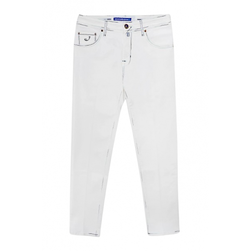 JEANS JACOB COHEN, White denim scott jeans blue stitch JEANS JACOB COHEN, White denim scott jeans blue stitch