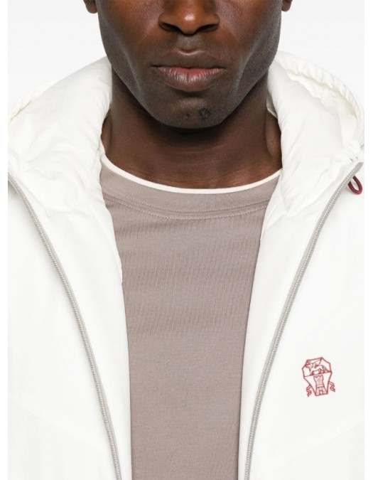 Tricou BRUNELLO CUCINELLI,Beige cotton T-shirt with contrast trims - M0B137427CZM82 Tricou BRUNELLO CUCINELLI,Beige cotton T-shirt with contrast trims - M0B137427CZM82