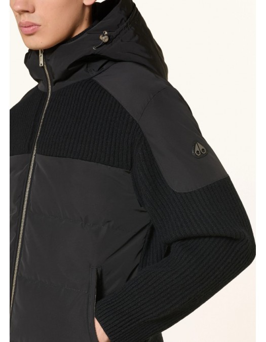 Geaca Moose Knuckles, Black Glenvale Knit Hybrid Jacket - M35MK662292