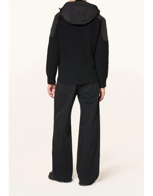 Geaca Moose Knuckles, Black Glenvale Knit Hybrid Jacket - M35MK662292
