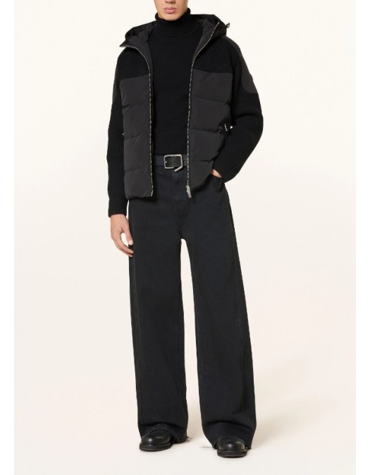 Geaca Moose Knuckles, Black Glenvale Knit Hybrid Jacket - M35MK662292