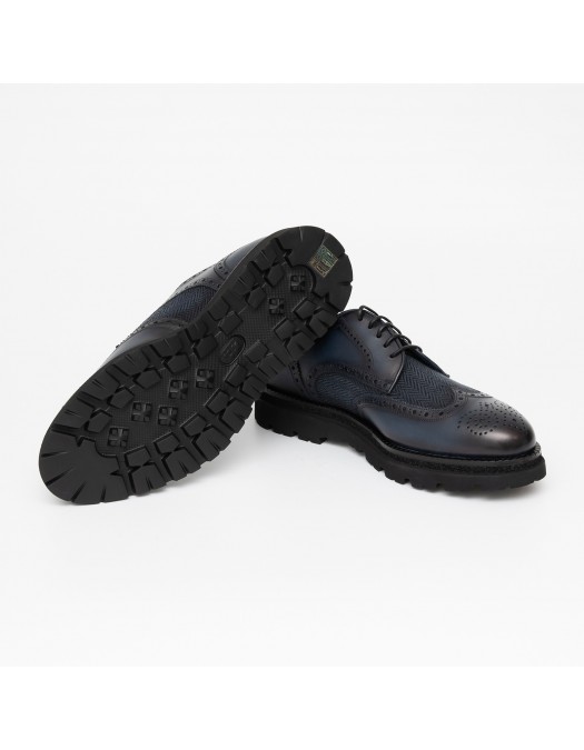 Pantofi FRANCESCHETTI, Brogue Style, Leather Detail, Navy Blue - 01280143087C433