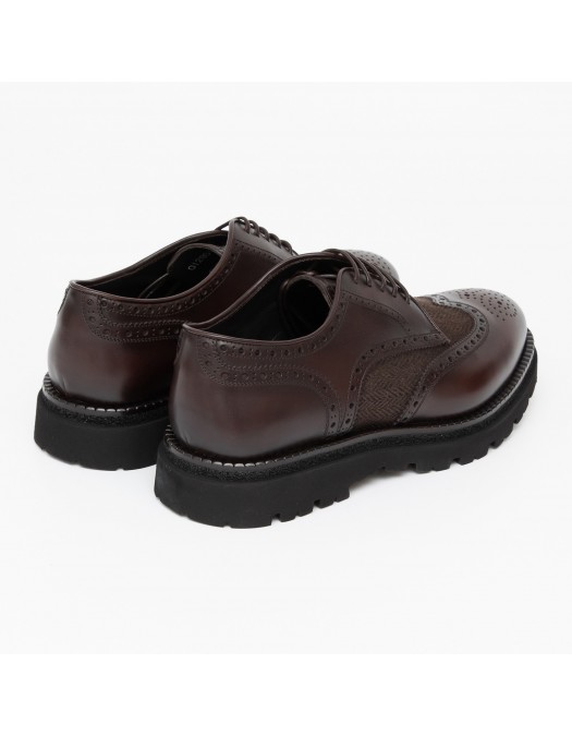 Pantofi FRANCESCHETTI, Brogue Style, Leather Detail, Dark Brown - 01280143087C886