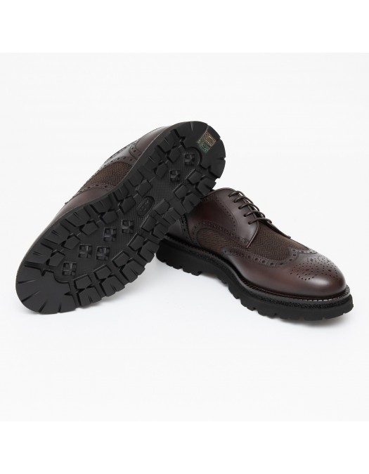 Pantofi FRANCESCHETTI, Brogue Style, Leather Detail, Dark Brown - 01280143087C886