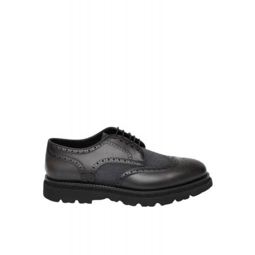 Pantofi FRANCESCHETTI, Brogue Style, Leather Detail, Black Pantofi FRANCESCHETTI, Brogue Style, Leather Detail, Black